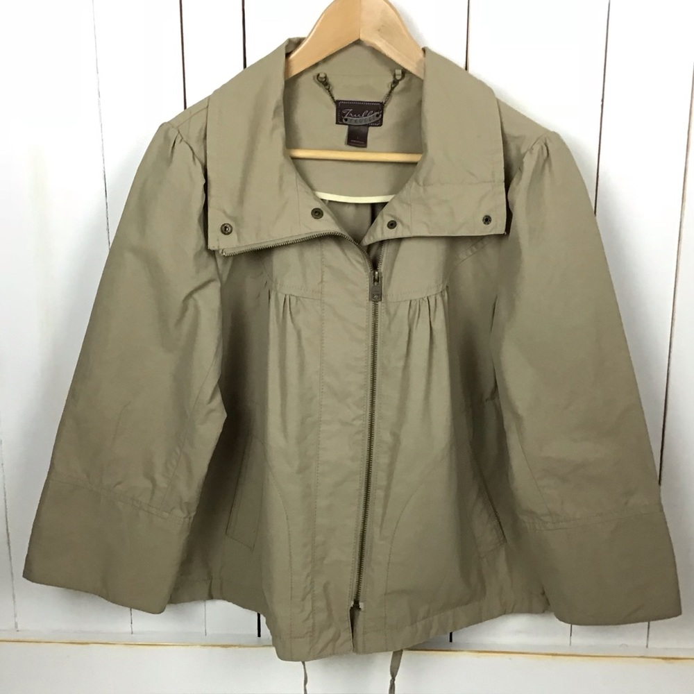 TRULLI Khaki Brown Cropped Jacket